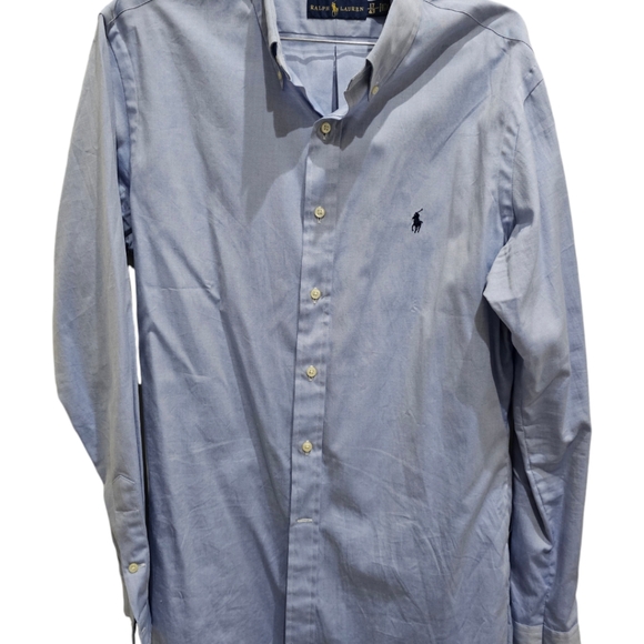 Ralph Lauren 17/43 Mens Blue Oxford Dress Shirt Large - Picture 2 of 7